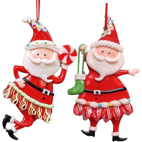 Adornos navideños colgantes para árbol de Navidad, muñecos de Papá Noel con decoración para árbol de Navidad, ideas para regalos (1/5)