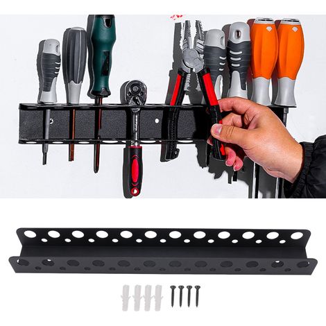 Nouveau support mural de rangement pour outils de réparation en acier allié, pour usage domestique, support de rangement pour outils de quincaillerie sur panneau perforé (1/5)
