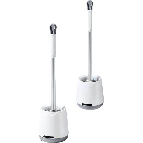 This premium two-part toilet brush set, including a holder, requires no drilling and features a sturdy handle and durable bristles, perfect for cleaning the (1/4)