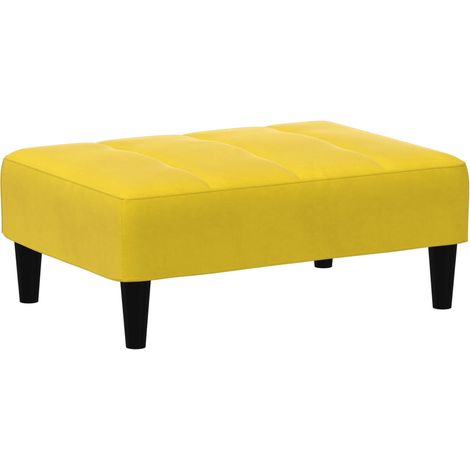 Repose-pieds tabouret 77 x 55 x 31 cm en velours jaune DEC030350