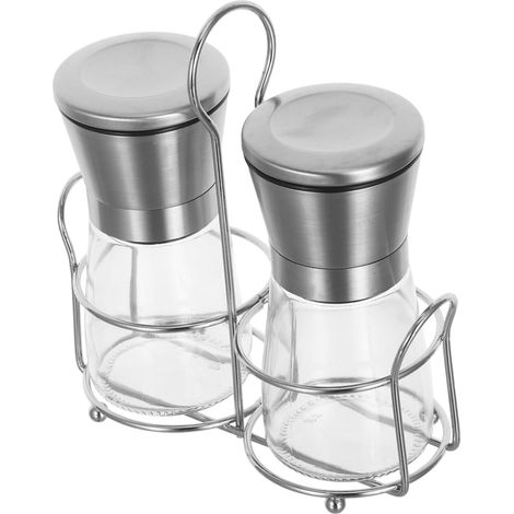Moulin à poivre manuel, inox et verre, mouture réglable (1/5)