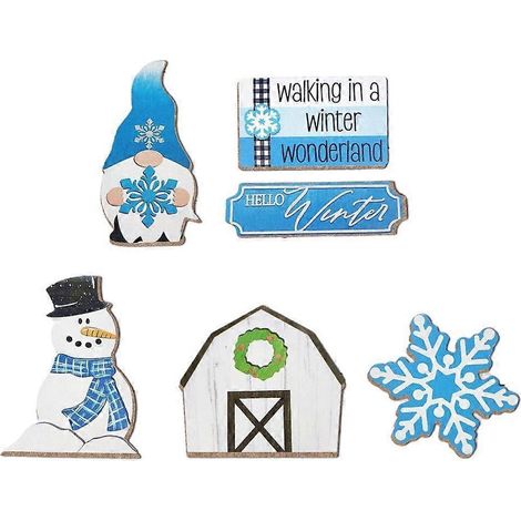 Décorations de Noël en bois représentant des nains, ensemble de panneaux décoratifs pour la table.
