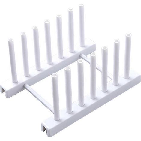 Égouttoir à vaisselle, support de rangement pour assiettes et tasses, présentoir, séchoir à vaisselle, organisateur de rangement de cuisine (blanc)-White