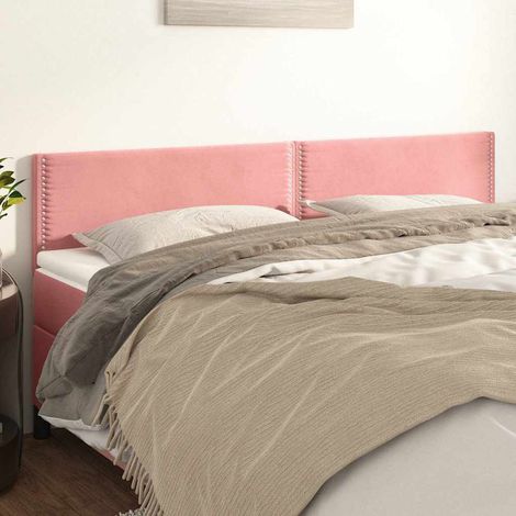 vidaXL Têtes de lit Rose 200x5x78/88 cm Velours (1/4)