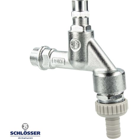 JS DVGW-Auslaufventil 3/4 Zoll mit Steckschlüsseloberteil, RV und Rohrbelüfter, matt verchromt (1/4)