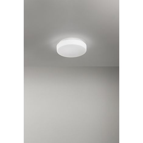 Plafonnier Led En Verre Soufflé Blanc Satiné, Variable Cct 3000K-4000K, Puissance 18W, Diamètre 30 Cm, Haute Efficacité - Perenz (1/2)