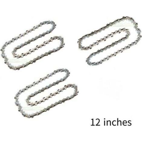 Lot de 3 Chaîne de Tronçonneuse pour Guide-Chaîne de 12\" (30 cm). 45 Maillons d\'Entraînement. Compatibles avec Dolmar. Echo. Bosch. Einhell et autres (1/4)