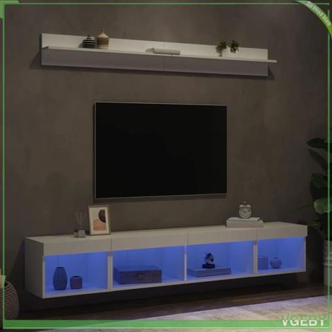 Unité murale TV - 3216682 - Bois d'ingénierie - LED RVB USB 5V - Ensemble 5 pièces (1/5)
