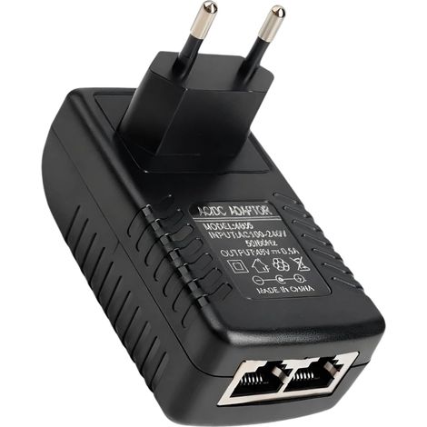 48V 0.5A PoE Adaptateur Injecteur Ethernet 24W, Prise CPL Murale EU avec Débit 100Mbps et Voyant LED, Alimentation pour Caméra IP, AP WiFi, Téléphone VoIP – Transmission Stable et Protection Intégrée (1/5)