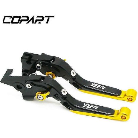 Accessoires moto pour Yamaha YZFR1 YZF-R1 YZF R1 1999-2018 : leviers de frein et d'embrayage pliables et extensibles avec protection (BKGLBKGL) (1/5)
