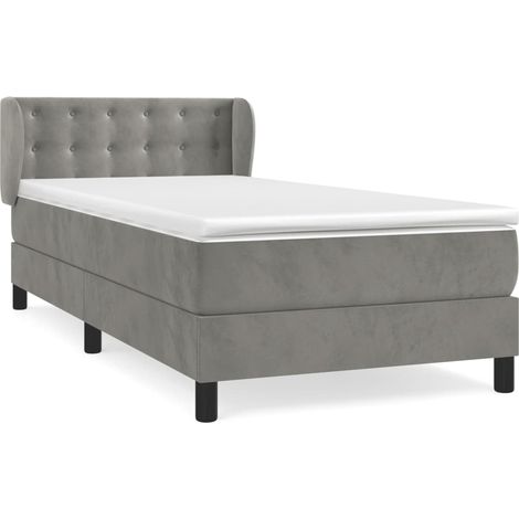 Maison Exclusive - Boxspringbett mit Matratze Hellgrau 90x200 cm
