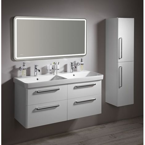 Ensemble de salle de bain THEIA 120, Double vasque, blanc (1/5)