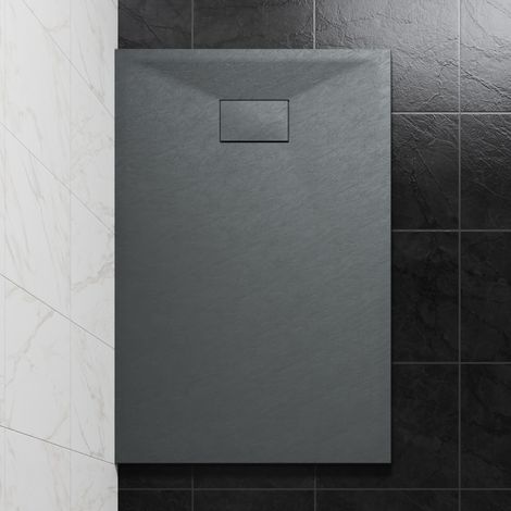 NRG 1300 x 800mm SMC Anthracite Rectangle Slate Effect Bathroom Shower Tray (1/5)