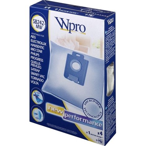 Wpro Sb 242 Mw 4 Sacs Aspirateur Compatible Philips AEG (1/2)