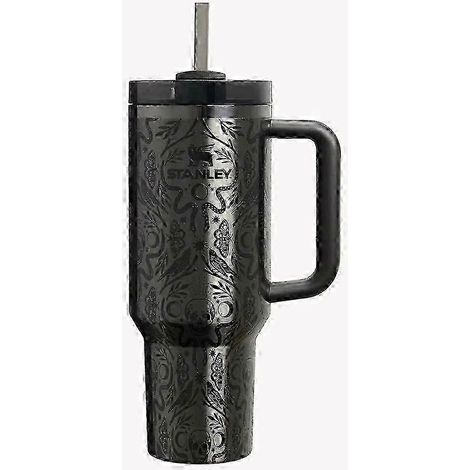 Gobelet Stanley Quencher H2.0 Flowstate 40 oz, motif damassé mortel d'Halloween, en main
