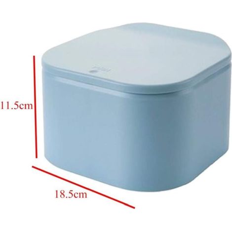 Mini cestino da scrivania, stile europeo, a molla, con coperchio, contenitore per rifiuti da ufficio, organizer per pattumiera, 47 x 29 cm, blu, 1 pezzo (1/3)