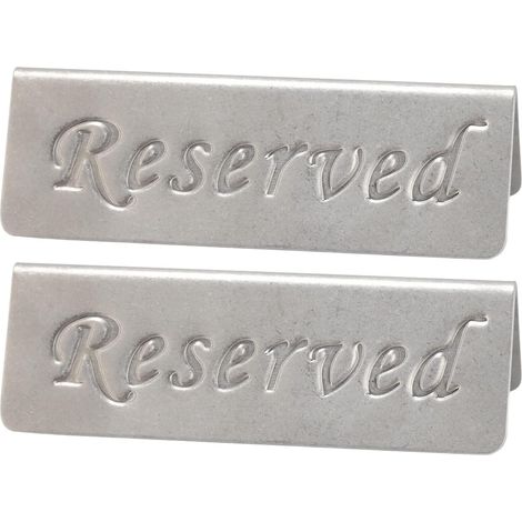 Reserved Table Panel in Double-Sided Stainless Steel Metal (1/5)