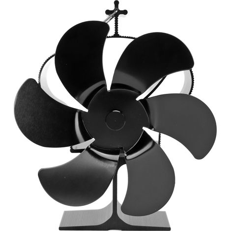 Ventilateur de cheminée à 6 pales, alimenté par la chaleur, auto-allumant et écologique pour poêle à bois LT380, noir, diamètre 152 mm (1/5)