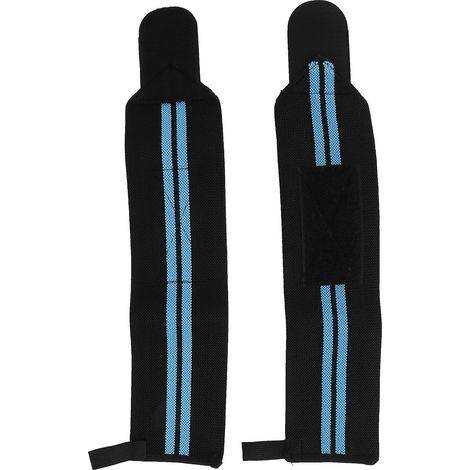 Bandages de Poignet Professionnels pour Musculation - Support Fitness Bleu (1/5)