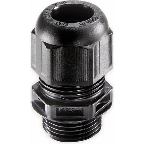 WISKA Kabelverschraubung, 10066121, ESKV 16, M 16x1,5, metrisch, Schwarz