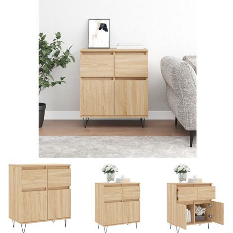 Beistelltisch - vidaXL Sideboard Sonoma-Eiche 60x35x70 cm Holzwerkstoff - Stauraum (1/5)