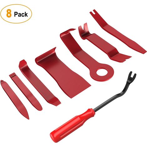 Kit d'outils de suppression de garniture automatique de 8 pièces Kit d'outils de levier anti-rayures pour Kit d'outils de suppression de fixation de tableau de bord Audio de voiture (1/5)