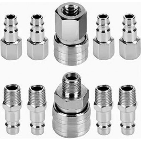 Tubo aria maschio per raccordi aria compressore 10 pezzi 1/4 "BSP (1/5)