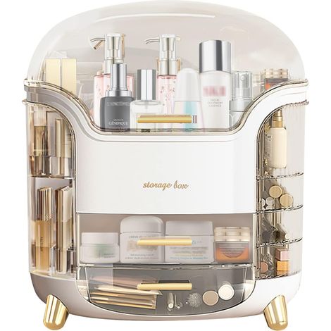 Scatola portaoggetti per trucco, organizer per trucco e cura della pelle con cassetto, grande capacità (1/5)