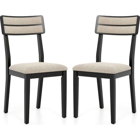 Set di 2 sedie da pranzo imbottite 45 x 51 x 89 cm schienale reclinabile moderno atmosfera accogliente tessuto nero 200012437