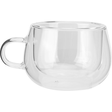 Verre double paroi 150ml tasse transparente avec poignée pour café maison cuisine anniversaire (1/5)