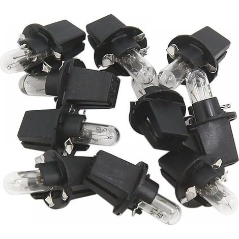 10 unidades de bombillas T5 de 12V DC, 1,2W, luz amarilla clara para el tablero de instrumentos del coche, uso interior (1/4)