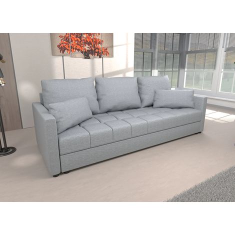 AX LIVING Schlafsofa grau Dolceo – 226 cm breite Couch mit Bettfunktion