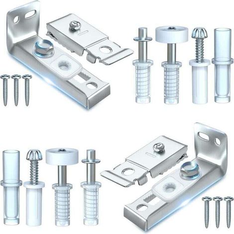 Kit de réparation de matériel de porte pliante - Lot de 2 pièces de rechange pour portes de placard coulissantes pliantes comprenant un support supérieur et inférieur. un pivot de 3/8". une roue de gu