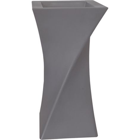 Vivaio Garden Forest – Vase triangulaire en résine 80 cm – Couleur havane – Base 44x31 cm – Résistant aux chocs et aux UV – Pour intérieur et extérieur
