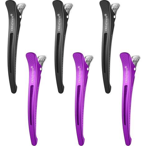 6 Pièces Pince Crocodile Cheveux, Pince Cheveux, Pince Cheveux Femme, Pince Cheveux Coiffeur, Professionnel Pince Cheveux Coiffeur, pour Femmes/Filles, Maquillage et Coiffure Professionnel (1/5)