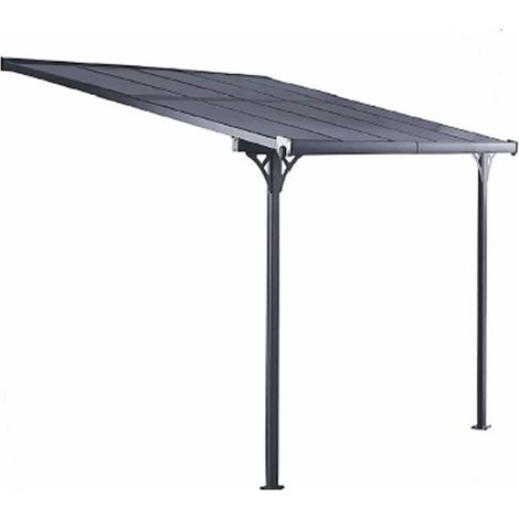 Gardiun – Pergola aluminium 313x254 cm avec panneaux polycarbonate 6 mm – Protection UV – Installation murale et au sol – Espace couvert 8 m² (1/6)