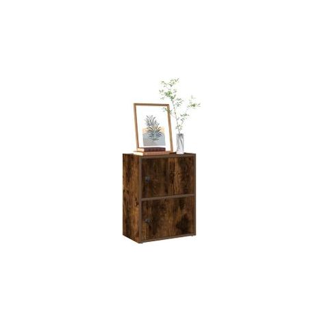 Bibliothèque chêne fumé 40x24x52 bois d'ingénierie (1/5)