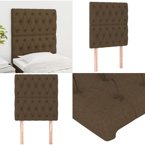 Cabecero de cama marrón oscuro 80x7x118/128 cm Tela - Cabecero marrón - Cabecero de cama marrón oscuro