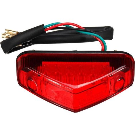 Luz trasera para motocicleta - Luz de freno LED - Visibilidad segura - Integrada 3 en 1 - 12V - Roja (1/5)
