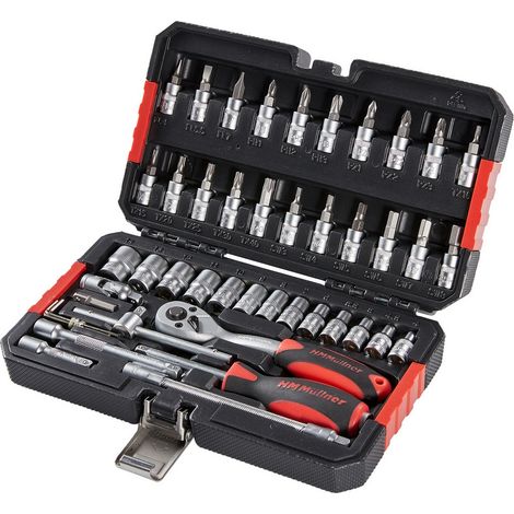 HM Müllner Steckschlüsselsatz 46-tlg. 1/4“-Vierkantantrieb 1/4“-Sechskantantrieb