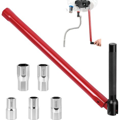 6 Pcs Cle Pour Robinet Evier,Cle A Pipe,Cles Robinet Evier,Outil Pour L'Installation De Robinets 8-12 Mm,Clés Pour Lavabo, Pour La Cuisine, La Salle De Bain Et L'Évier,Rouge (1/5)