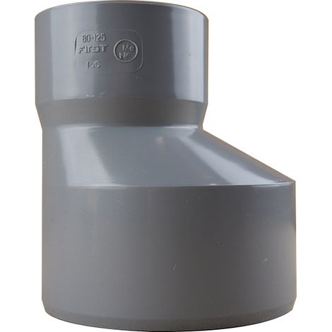 First Plast – Réduction PVC excentrée Mâle Femelle 125/80 – Raccord pour évacuation eaux usées – Taux d'expansion 800% sous chaleur – NF conforme (1/4)