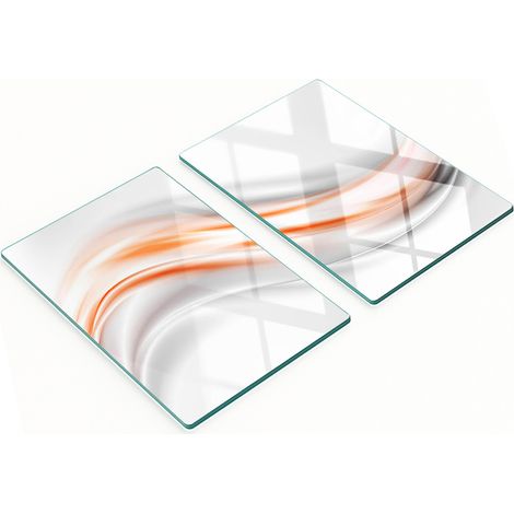 Stilvolle und robuste Glasplatten mit abstraktem Wellenmuster, 2 x 40 x 52 cm (1/5)