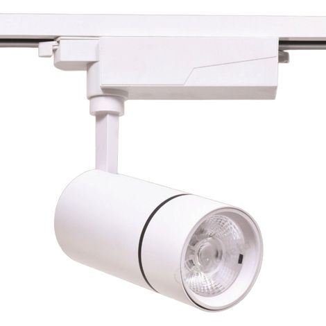 Faretto faro proiettore led per binario monofase 30w orientabile bianco luce fredda naturale calda Calda (1/2)