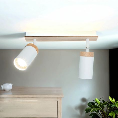 Deckenstrahler Weiß Skandinavisch mit Holz GU10