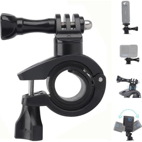 Supporto per clip da manubrio per action cam per bicicletta/moto, nero (1/5)