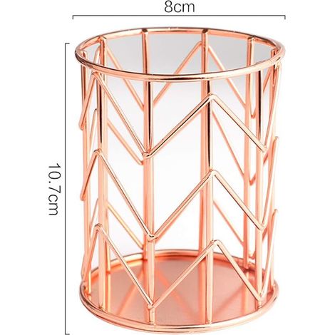 Organizzatore da scrivania dal design moderno, portapenne color oro rosa, salvaspazio, materiale in rete metallica resistente, aspetto professionale, design elegante in metallo, organizzatore da scriv