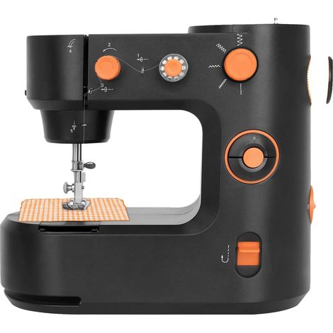 Mini máquina de coser eléctrica, tamaño compacto, entrenamiento de puntada recta, control de doble velocidad, luz LED, fácil de usar. (1/5)