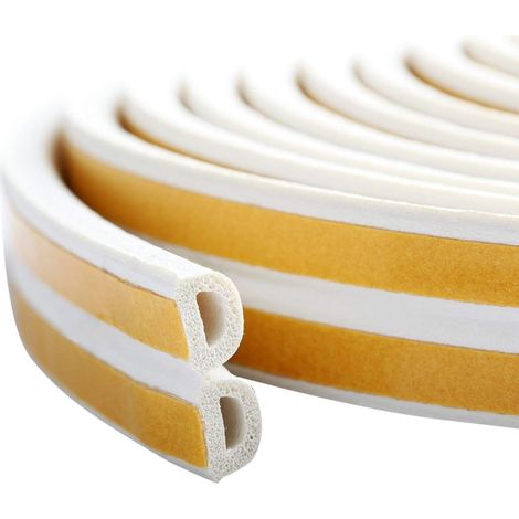 12M Dichtungsband für Türen, Türdichtung Selbstklebendes Fensterdichtung Fenster Anti-Kollision Gummi Schaum Siegel Streifen Schalldämmung (D-Weiß) (1/4)