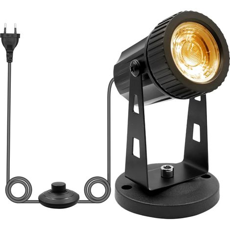 1 Projecteur LED 3W COB Blanc Chaud 300LM Piquet Terre Câble 1,8M Interrupteur Pied Salon Plante (1/5)